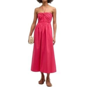 XIRENA Adilyn Halter Midi Dress in Tulip Pink Smocked Back Cotton Women's Medium